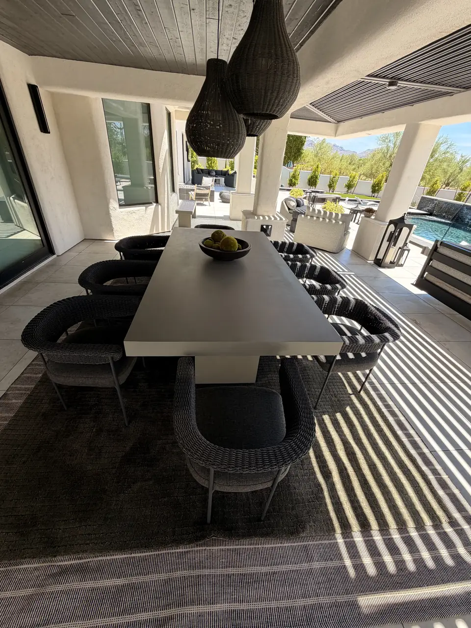 Outdoor dining and seating area